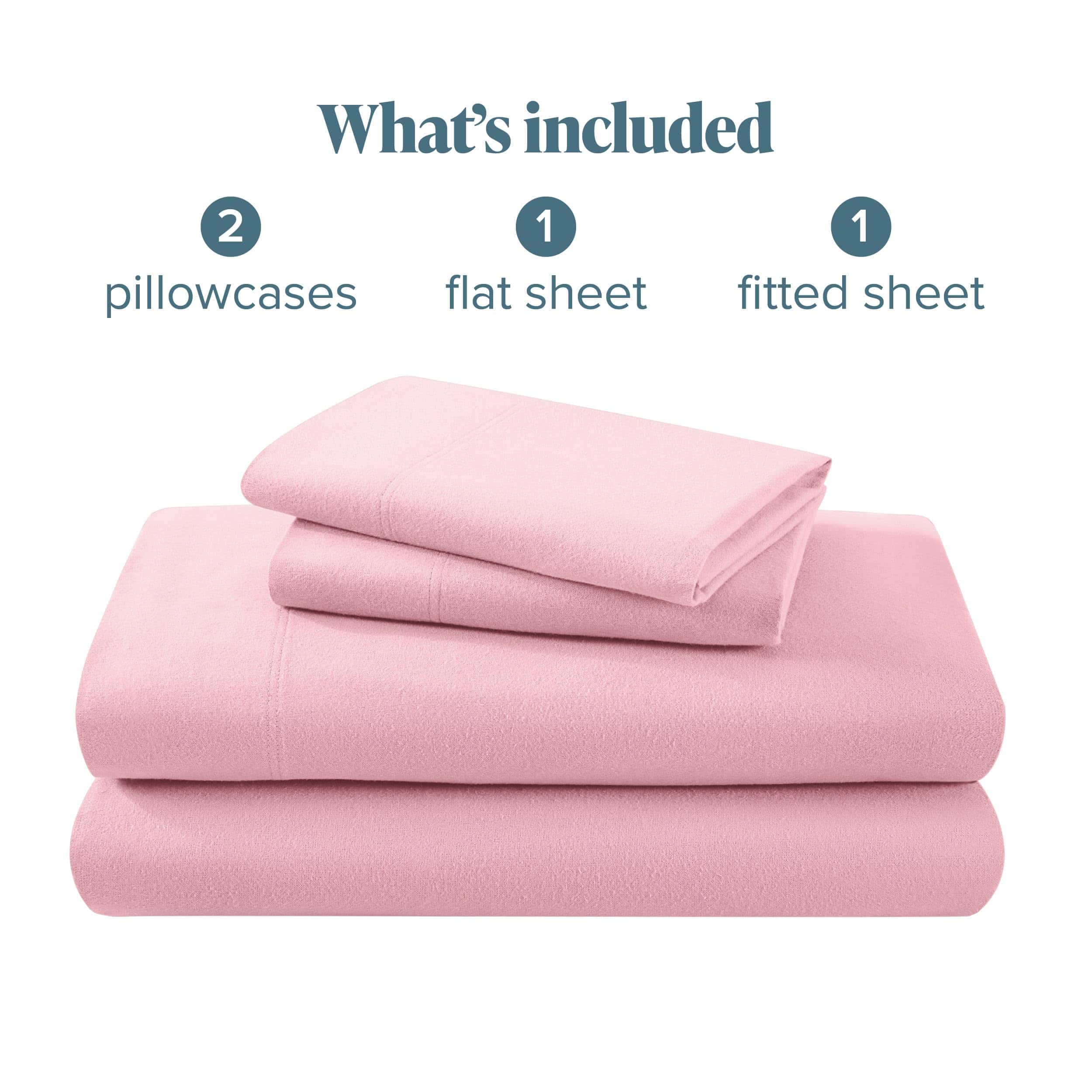 Juego de sábanas de franela Bare Home 100% -Rosa Claro - Imagen 9