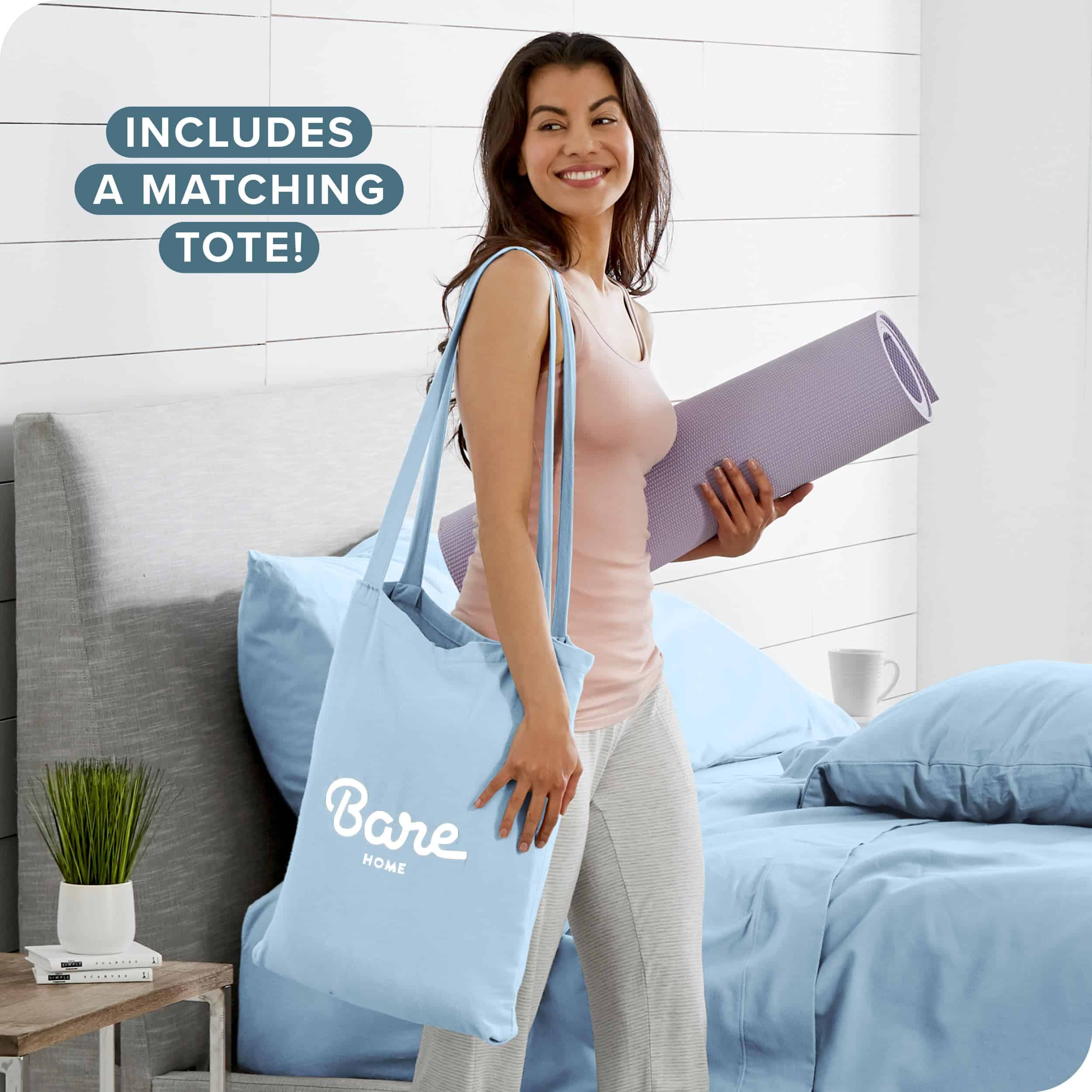 Juego de sábanas de franela Bare Home 100% -Azul Claro - Imagen 10