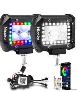 Nicoko Luces Led RGB 2 piezas 4 pulgadas 18W 3600LM