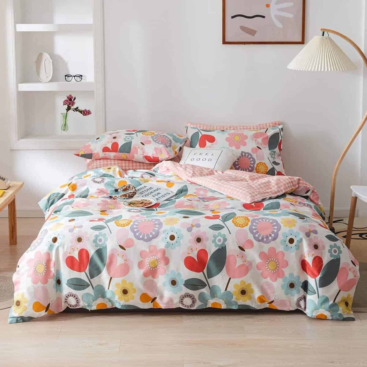 Jane yre Floral King Duvet Cover, 100% Algodón 3 Piezas