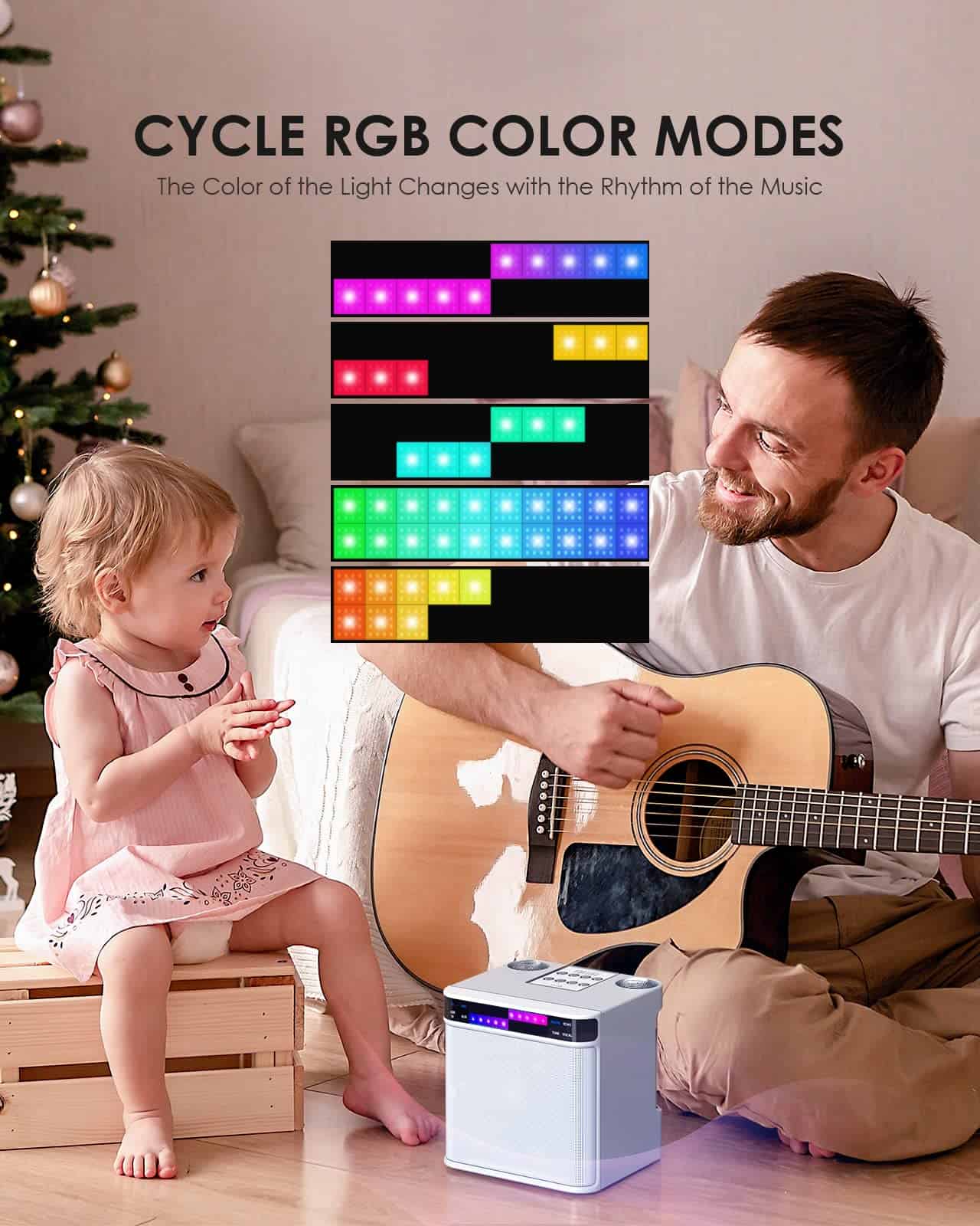 Máquina de Karaoke con 2 Micrófonos Inalámbricos, FULLIFE - Imagen 4