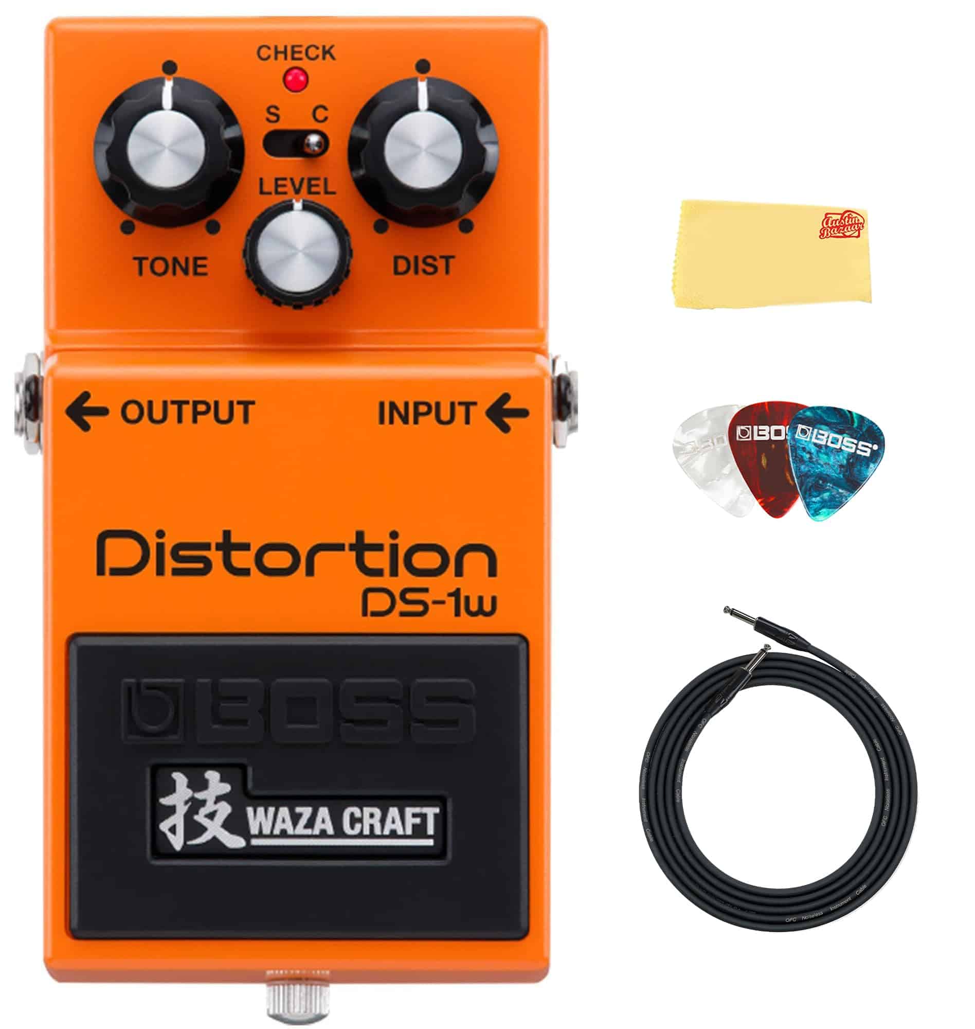Pedal de Efecto de Distorsión Boss DS-1W Waza para Guitarra