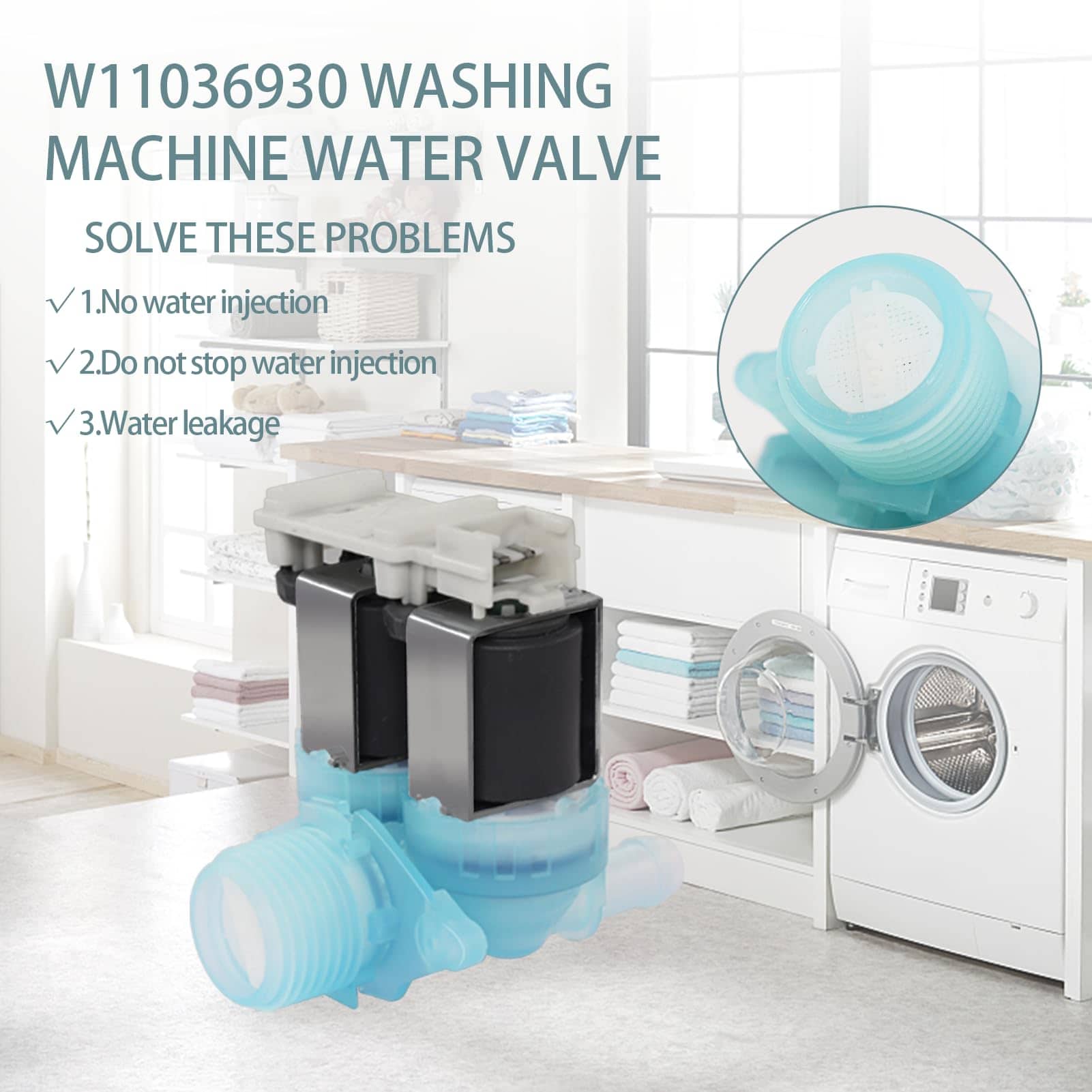 Válvula de Agua para Lavadora OEM W11036930 Actualización - Imagen 6