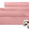Juego de sábanas de algodón peinado de 300 -Rosa