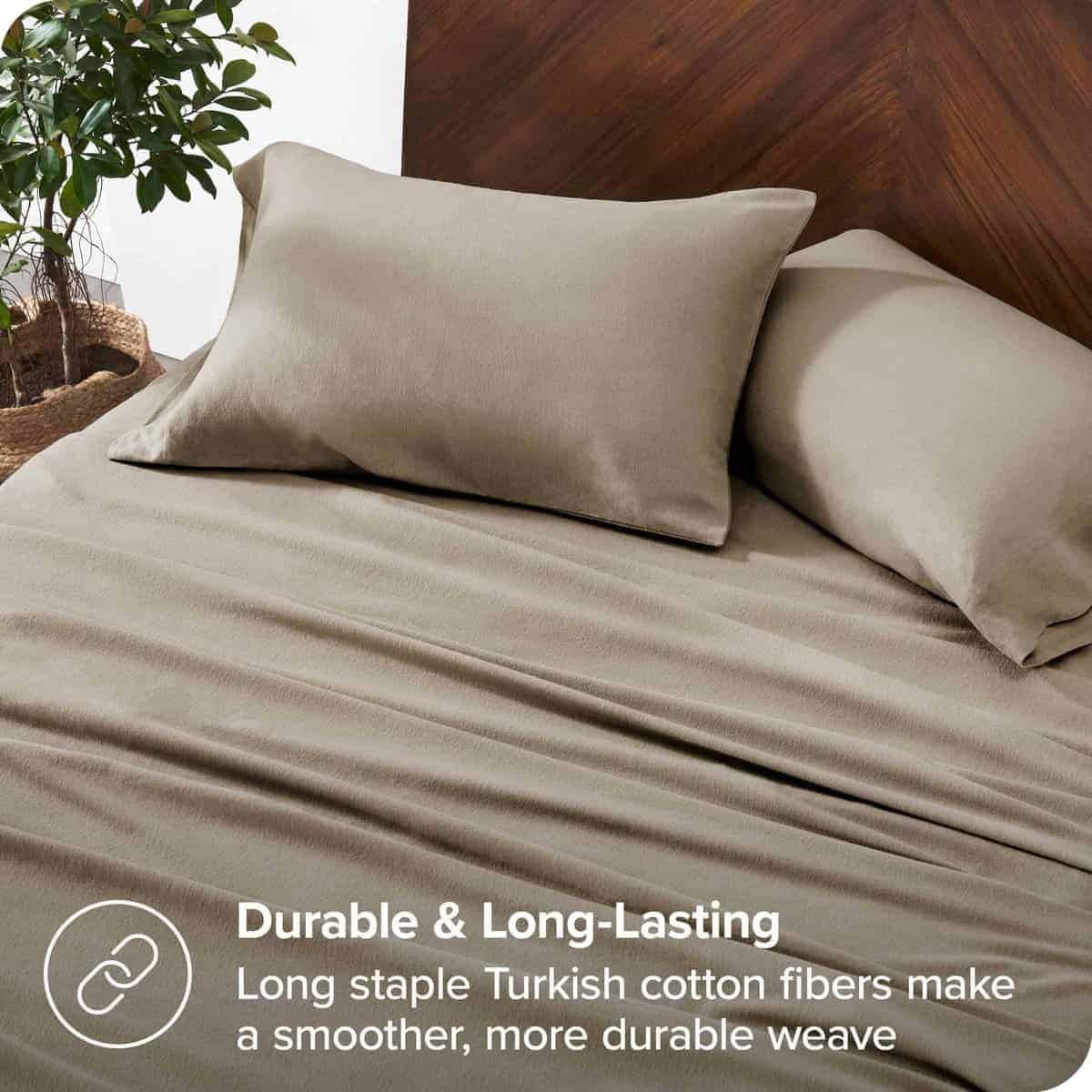 Juego de sábanas de franela de algodón orgánico -Arena - Imagen 7