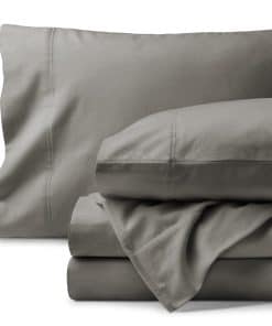 Juego de sábanas de franela de algodón orgánico -Gris Claro