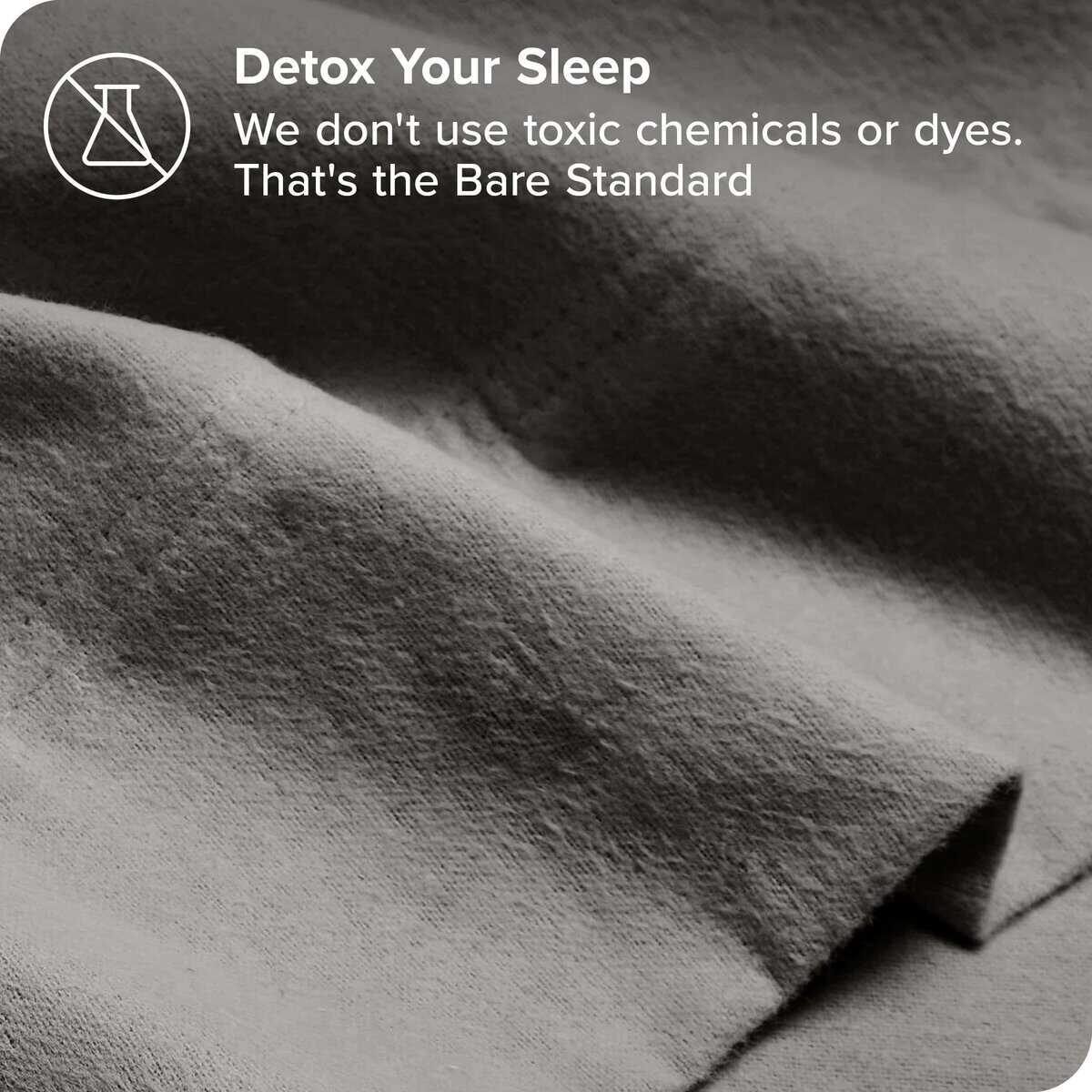 Juego de Sábanas de Franela de Algodón Orgánico -Gris Claro - Imagen 6