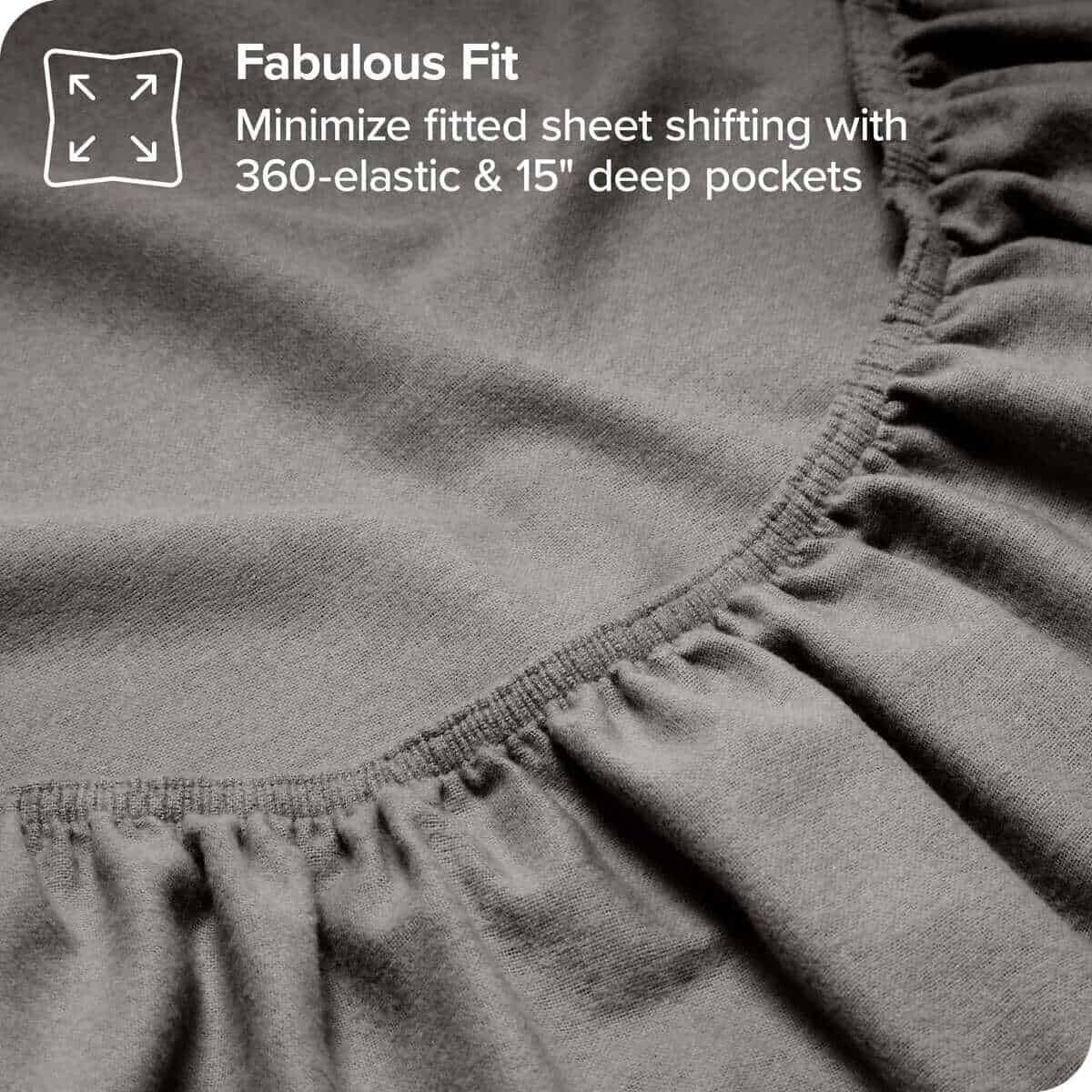 Juego de Sábanas de Franela de Algodón Orgánico -Gris Claro - Imagen 8