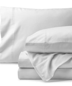 Set de sábanas de franela de algodón orgánico -Blanco