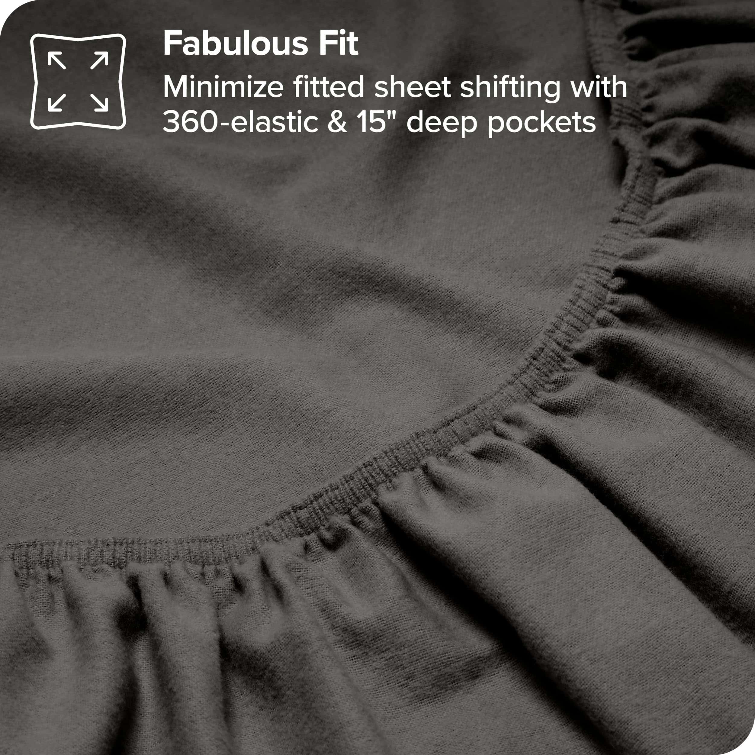 Juego de sábanas de franela de algodón orgánico -Gris - Imagen 8