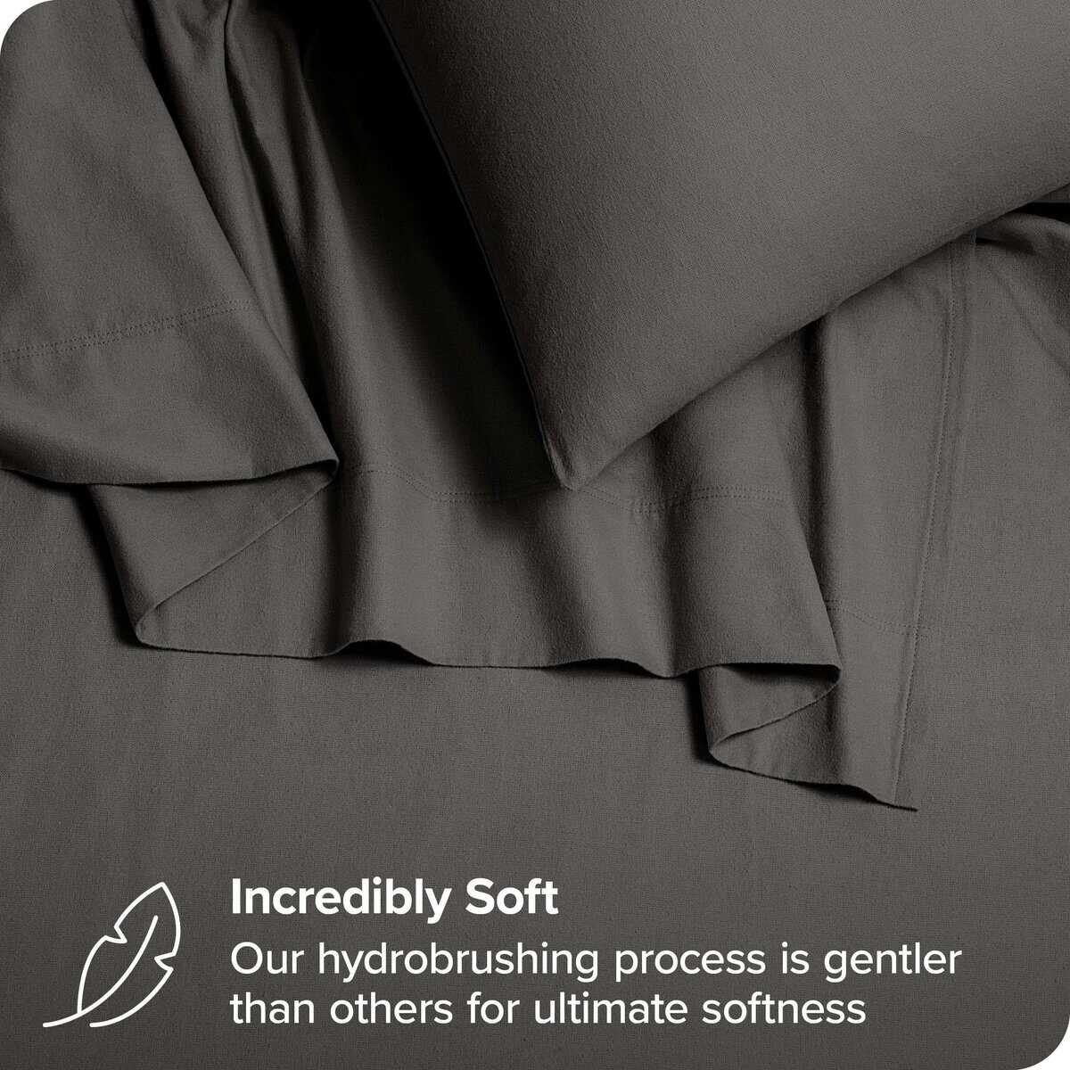 Juego de sábanas de franela de algodón orgánico -Gris - Imagen 3