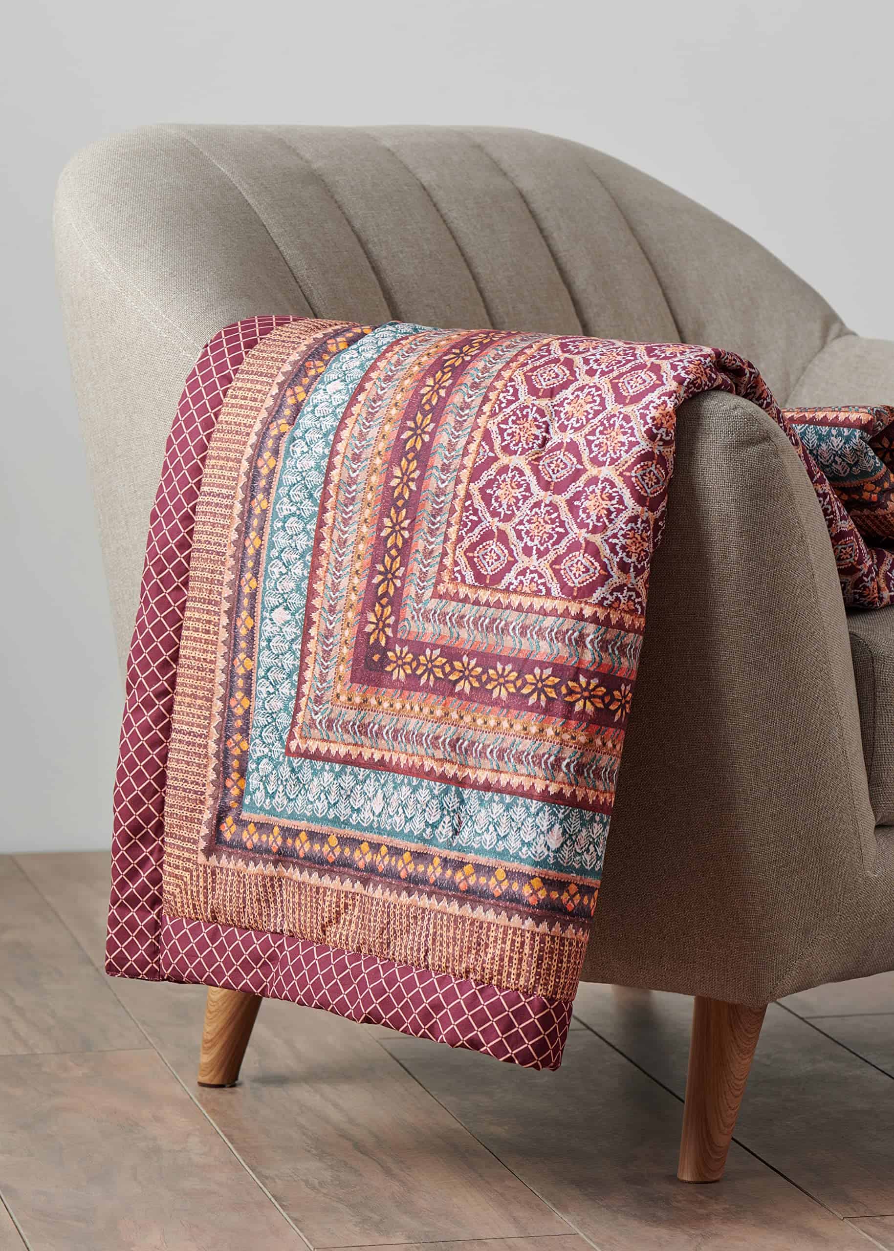 Maison d' Hermine Manta de Algodón Fair Isle para Cama - Imagen 9