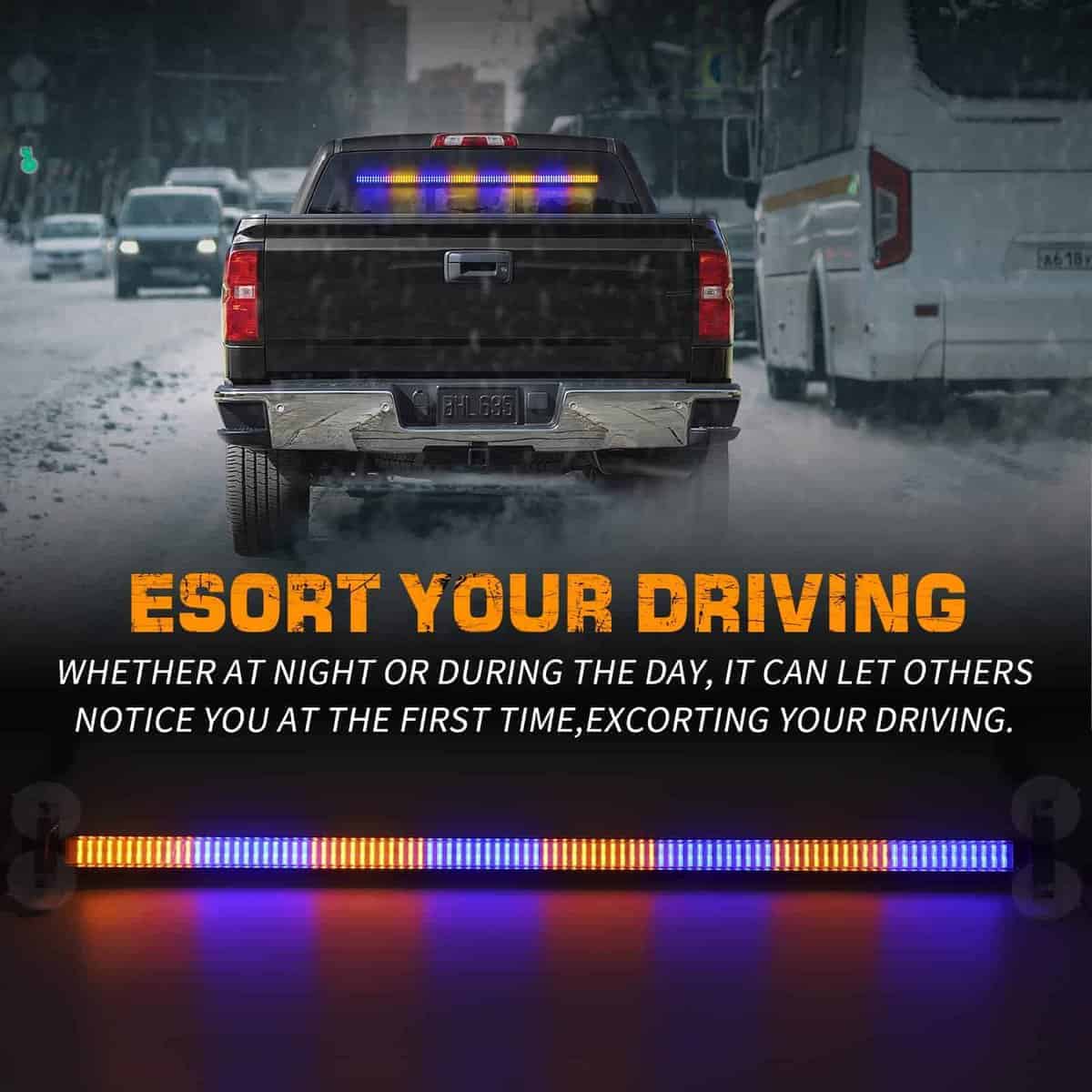 XRIDONSEN 35 pulgadas Barra de luces de advertencia con 144 - Imagen 3