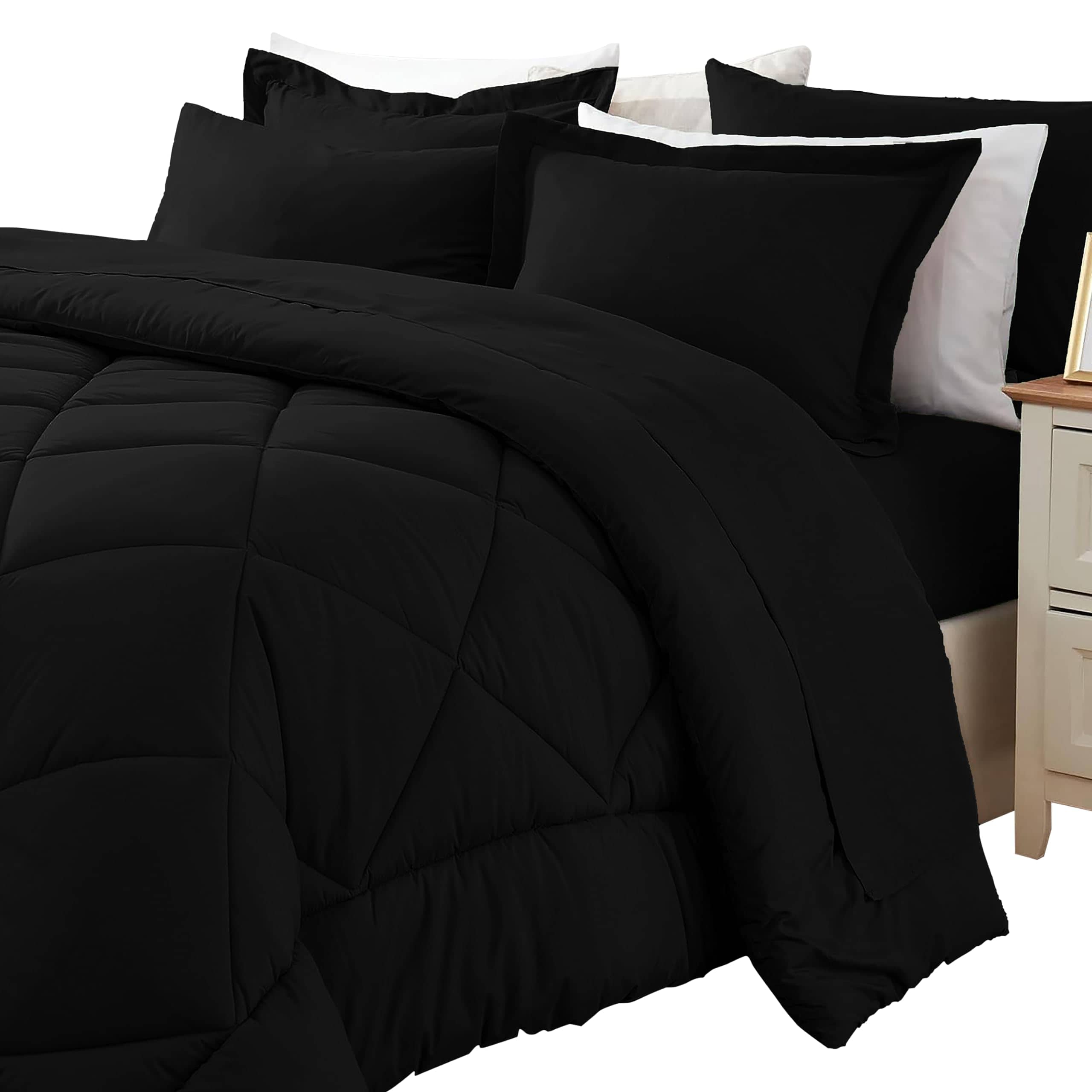 Juego de edredón tamaño King con sábanas - 7 piezas, Juego