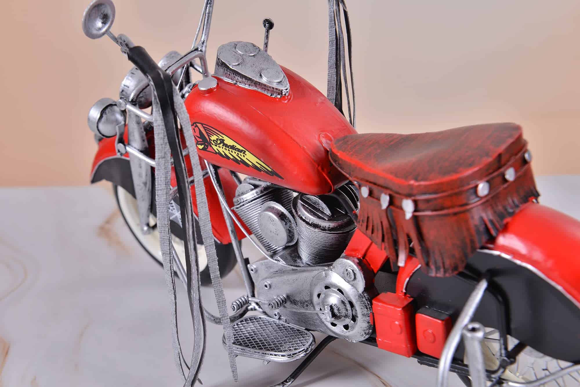 ADILAIDUN Gran Motocicleta Roja, Modelo de Coche de Metal - Imagen 7
