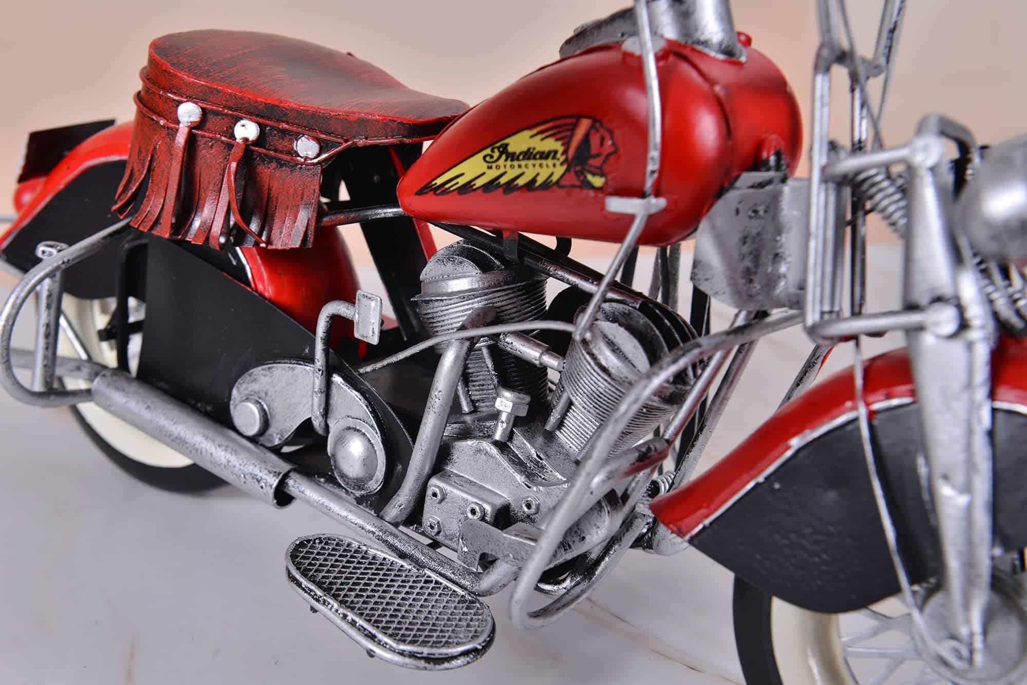 ADILAIDUN Gran Motocicleta Roja, Modelo de Coche de Metal - Imagen 5