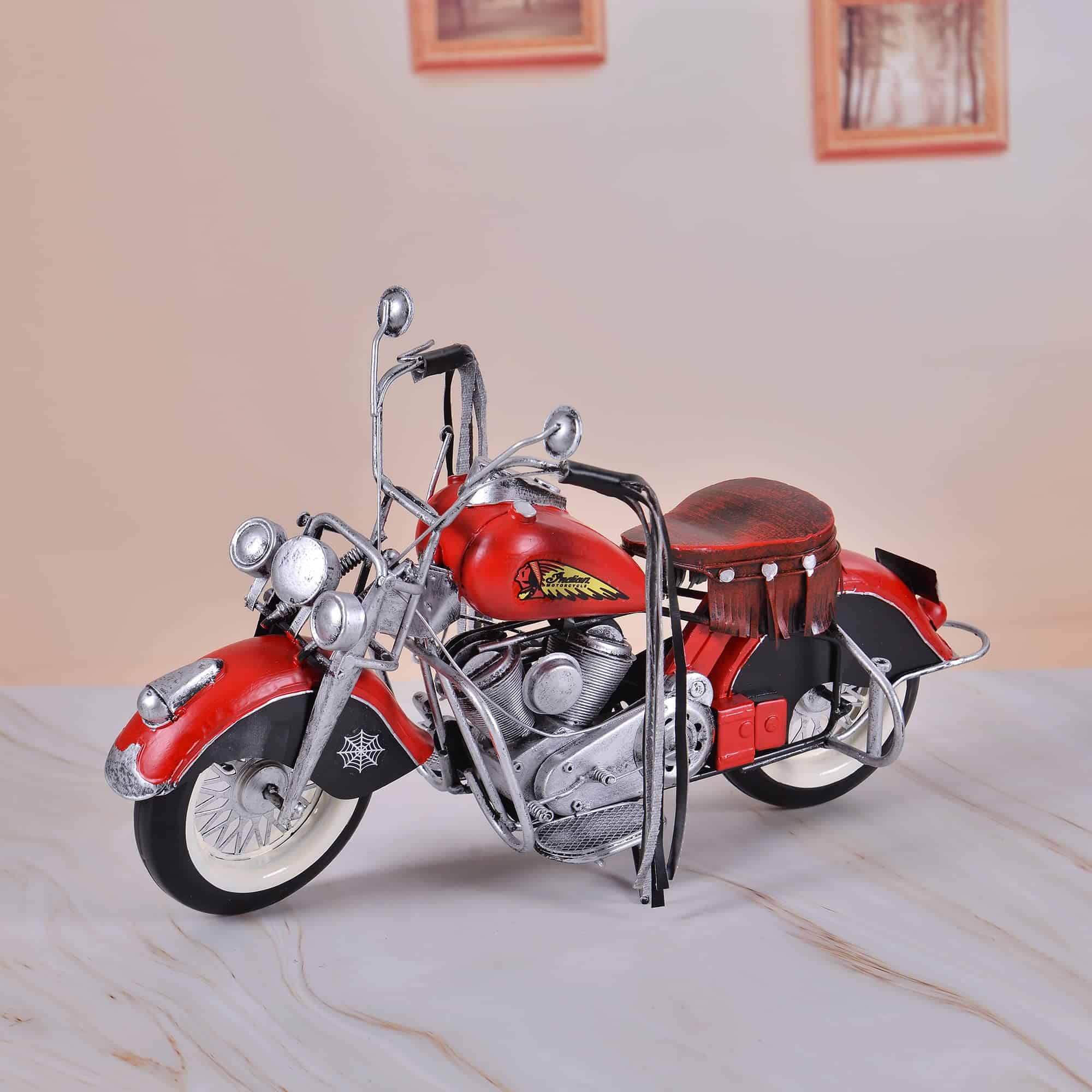 ADILAIDUN Gran Motocicleta Roja, Modelo de Coche de Metal - Imagen 8