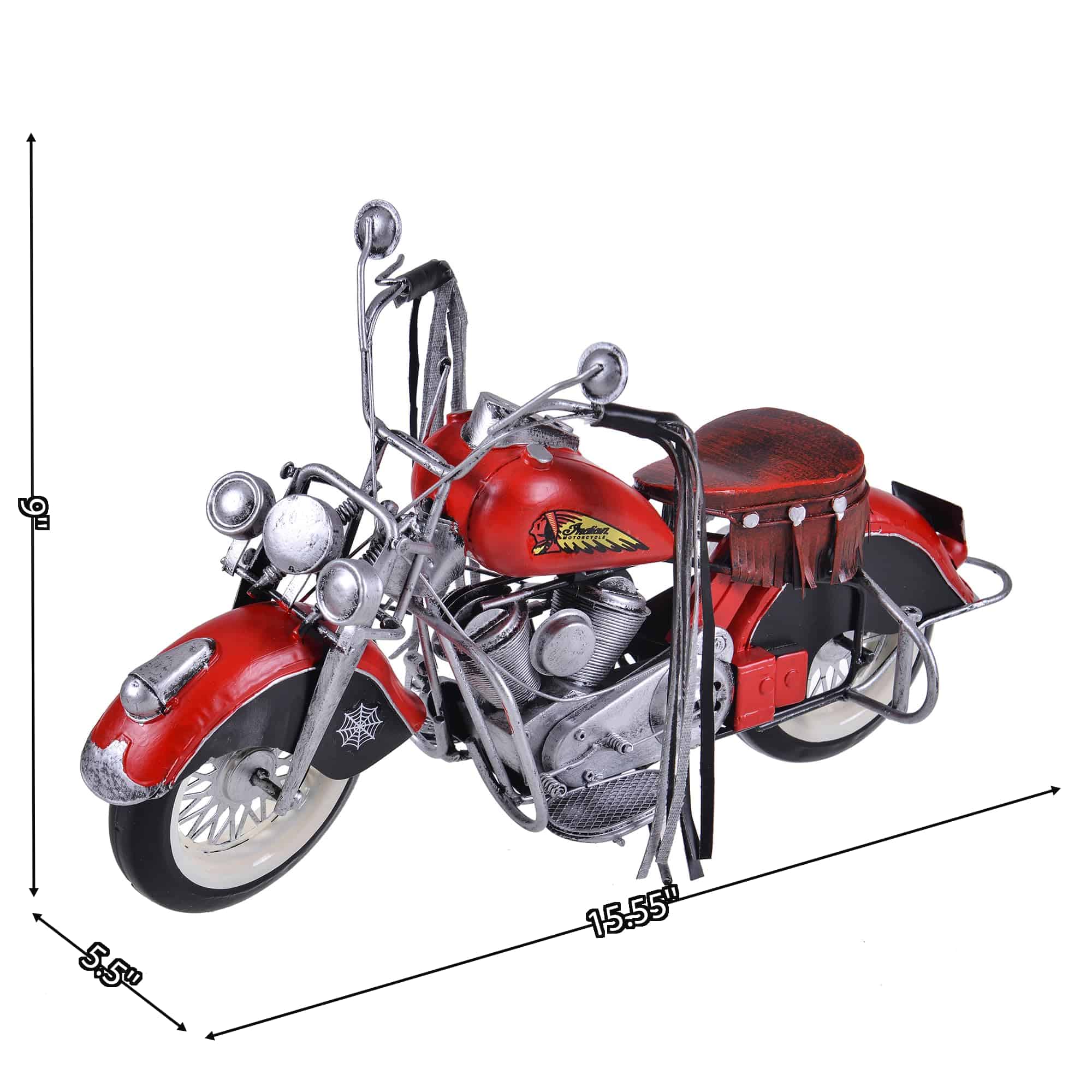 ADILAIDUN Gran Motocicleta Roja, Modelo de Coche de Metal - Imagen 3
