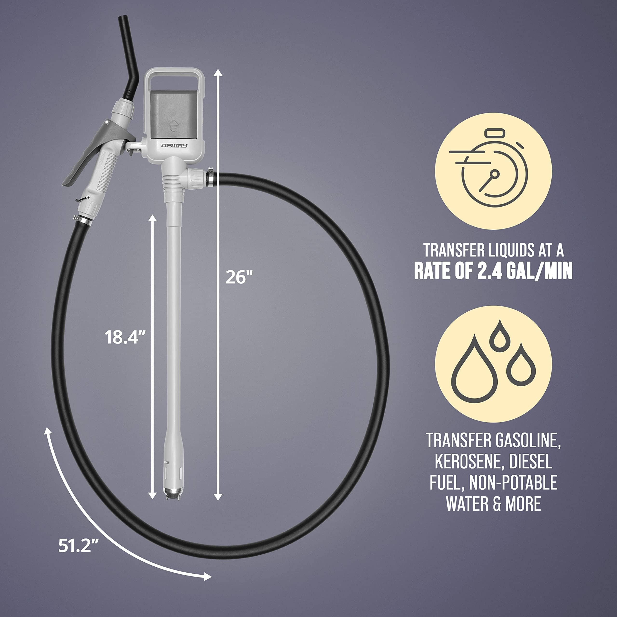 Bomba de Transferencia Automática DEWAY con Boquilla para - Imagen 5