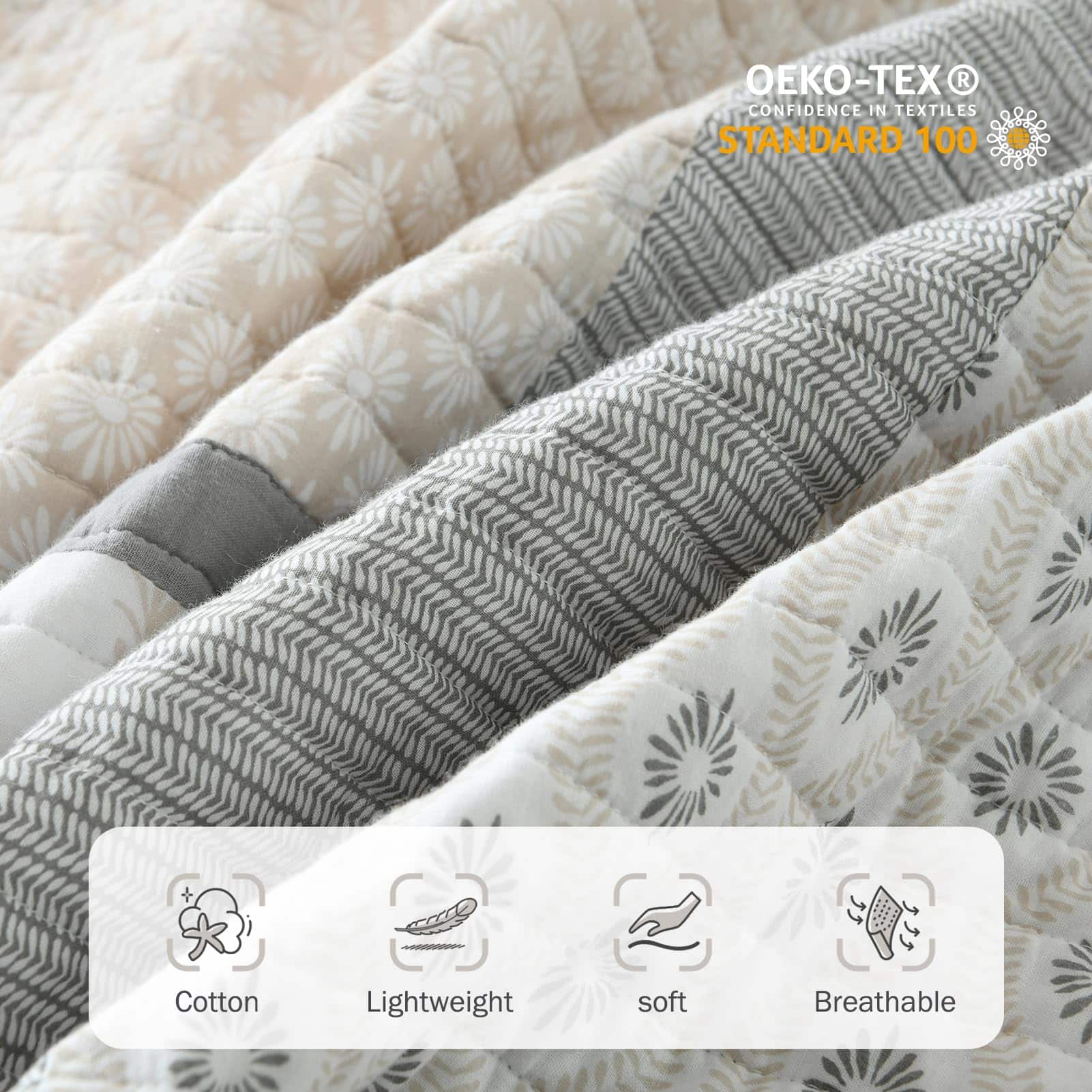 Edredón Floral Queen Y-PLWOMEN - Juego de 3 Piezas de - Imagen 5