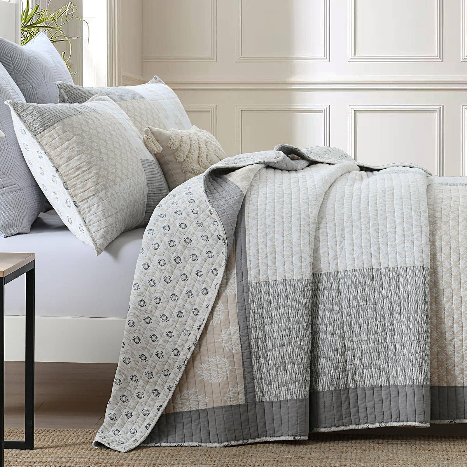 Edredón Floral Queen Y-PLWOMEN - Juego de 3 Piezas de - Imagen 3