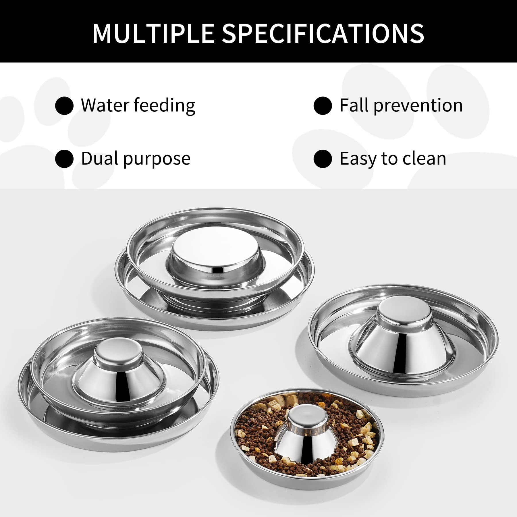 Juego de 2 Tazones de Acero Inoxidable para Perros de - Imagen 4