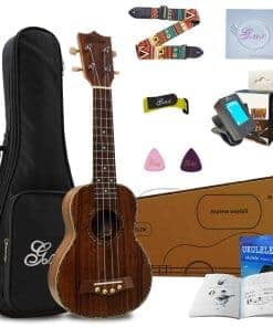 Ukelele Soprano GMX de Color Natural Koa para Principiantes