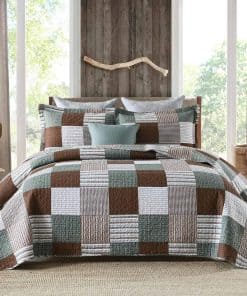 Colcha de Cuadros Queen Size Y-PLWOMEN - 100% Algodón