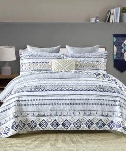 Edredón King Size 100% Algodón Boho King Quilt, Juego de
