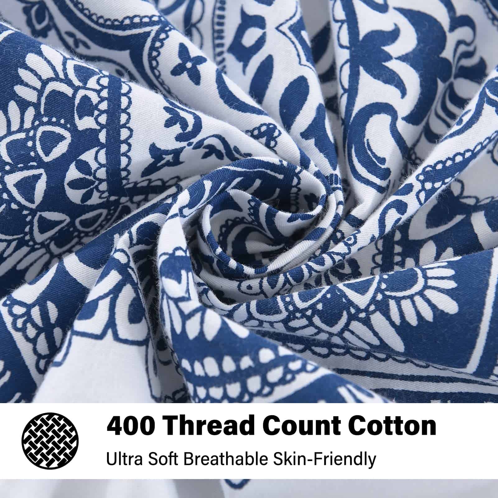 Y-PLWOMEN Funda de Edredón Azul Queen - Funda de Edredón de - Imagen 5