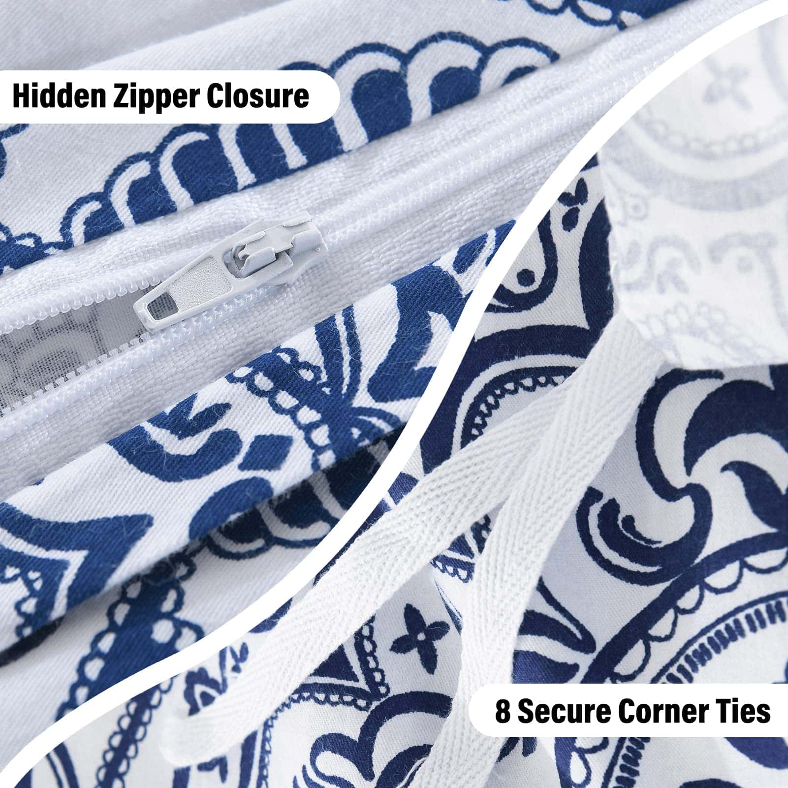 Y-PLWOMEN Funda de Edredón Azul Queen - Funda de Edredón de - Imagen 6