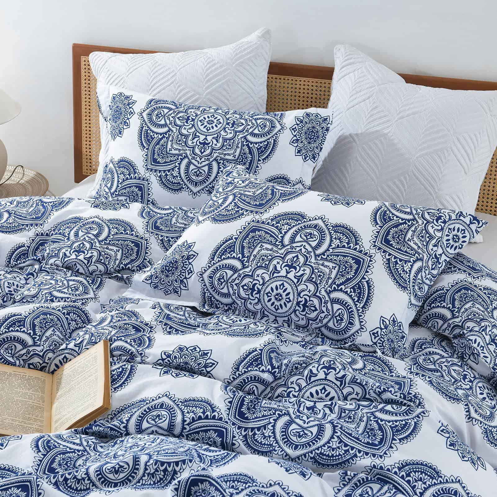 Y-PLWOMEN Funda de Edredón Azul Queen - Funda de Edredón de - Imagen 4