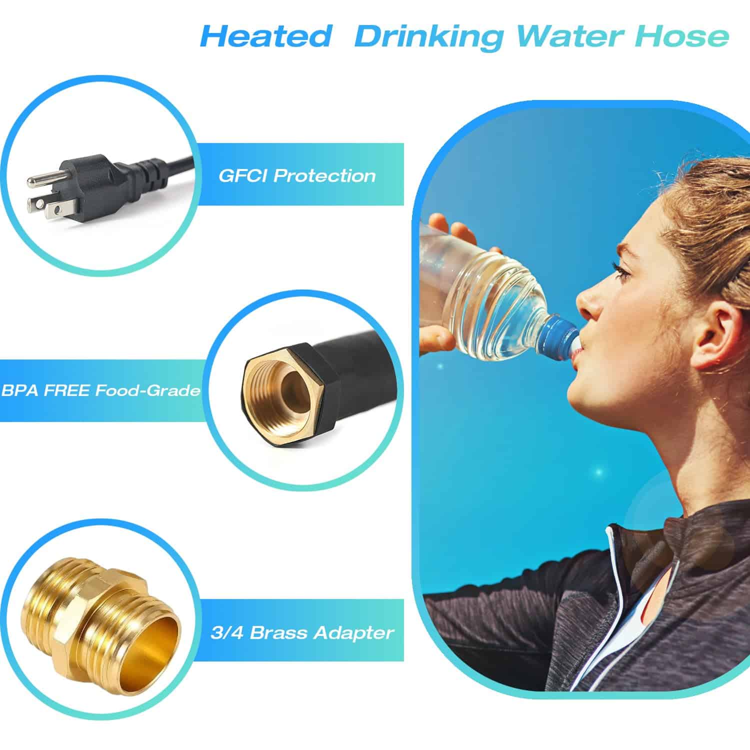 Manguera de Agua Calentada H&G Lifestyles de 25 pies para - Imagen 5