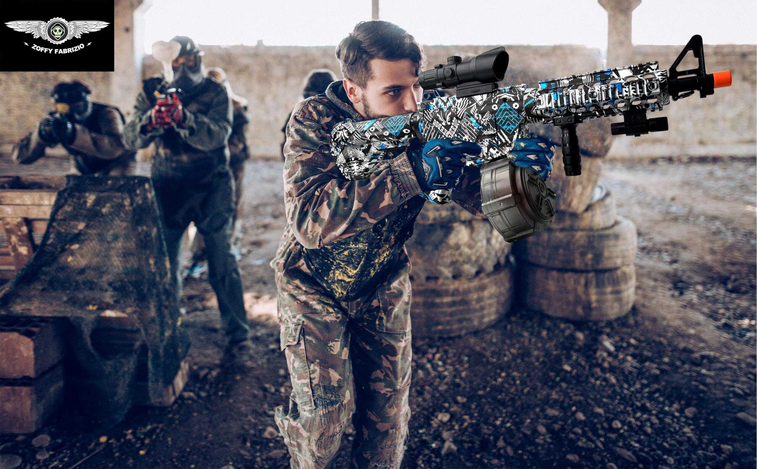 ZoffyFabrizio Pistola lanzadora de bolas de gel de espuma, - Imagen 6