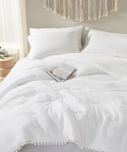 Juego de Cama King Blanco Boho Codi, Juego de Confort