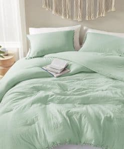 Juego de edredón para reina Codi en color verde salvia,