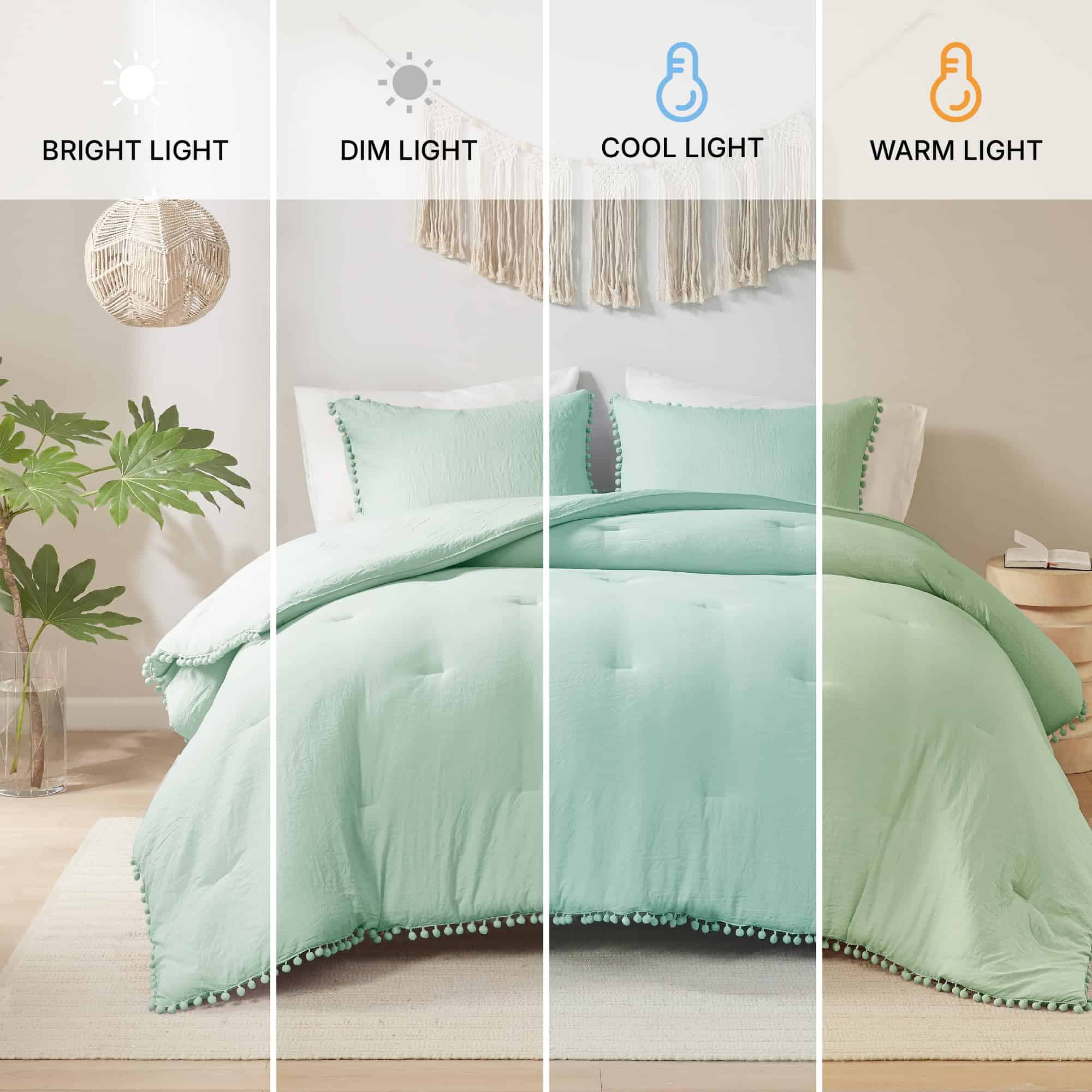 Juego de edredón para reina Codi en color verde salvia, - Imagen 6