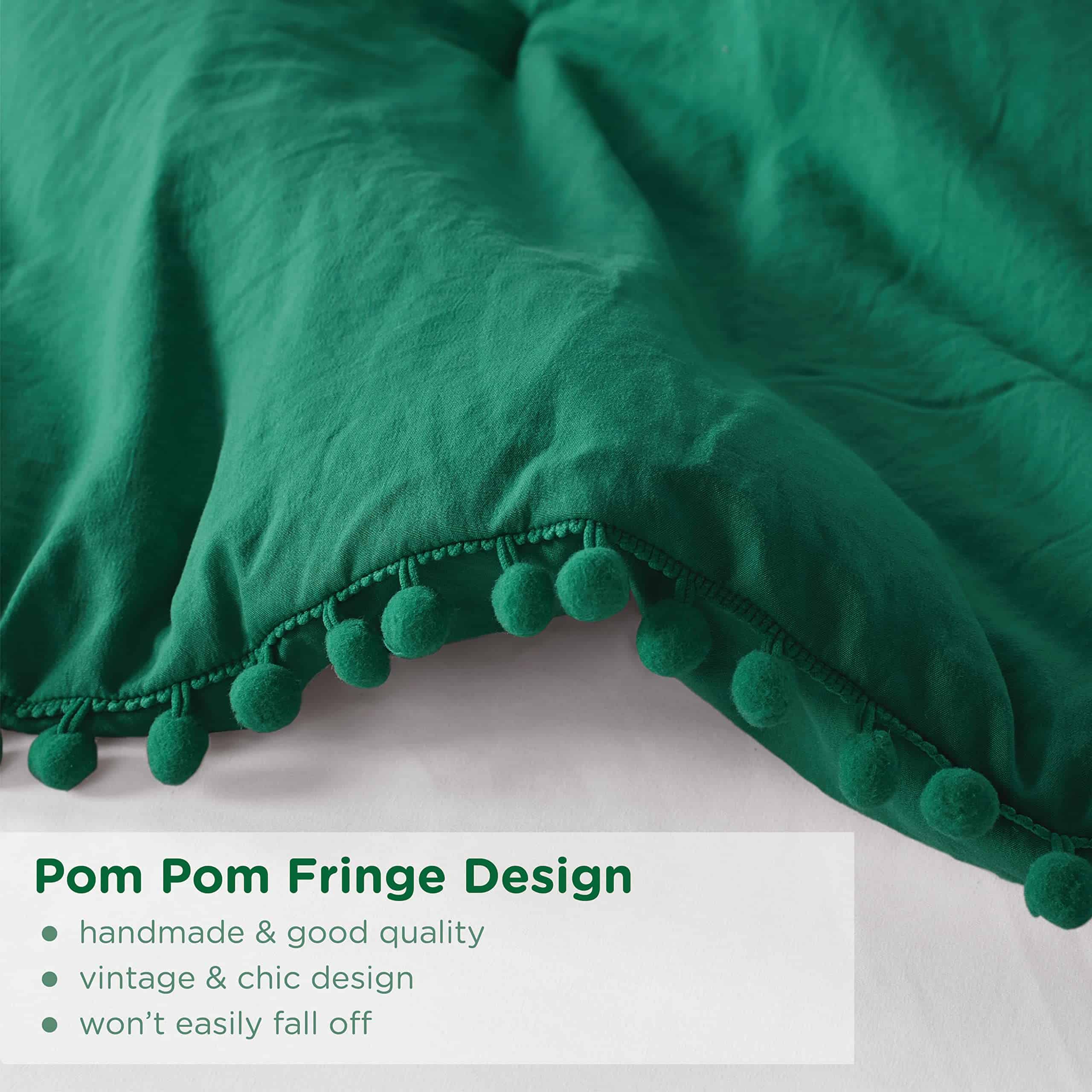 Juego de Edredón Codi Queen Verde Esmeralda Boho, Conjunto - Imagen 5