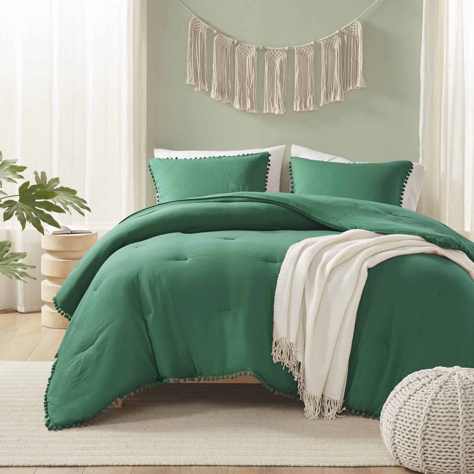 Set de Ropa de Cama Boho King en Verde Esmeralda de Codi, - Imagen 3