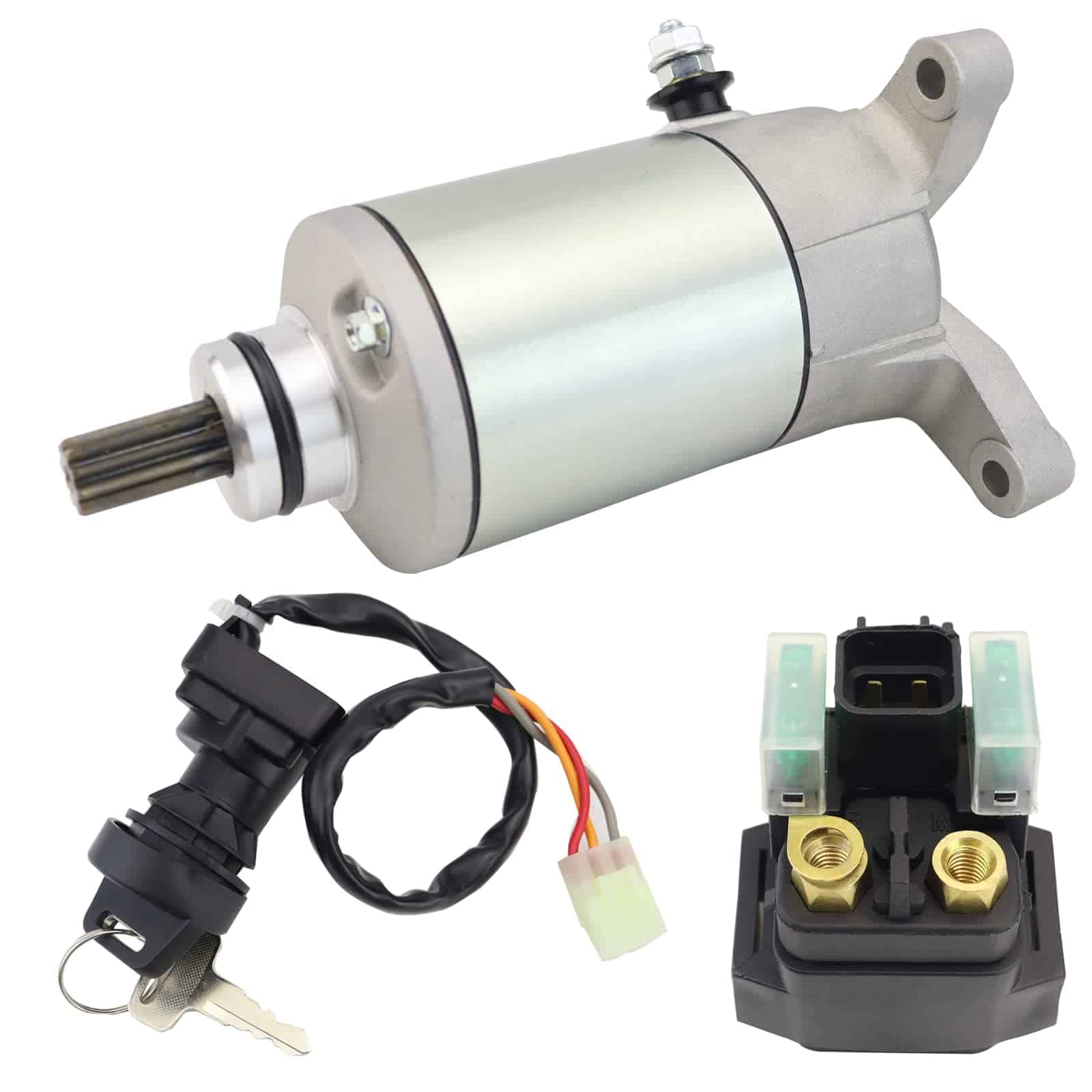 Motor de arranque STABSOLI y relé de solenoide y -Plata