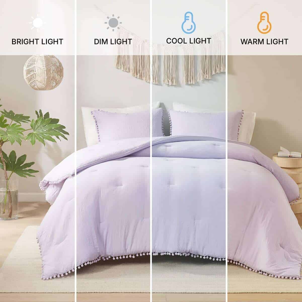 Juego de cama Codi Lavanda Púrpura Boho King, Diseño de - Imagen 6