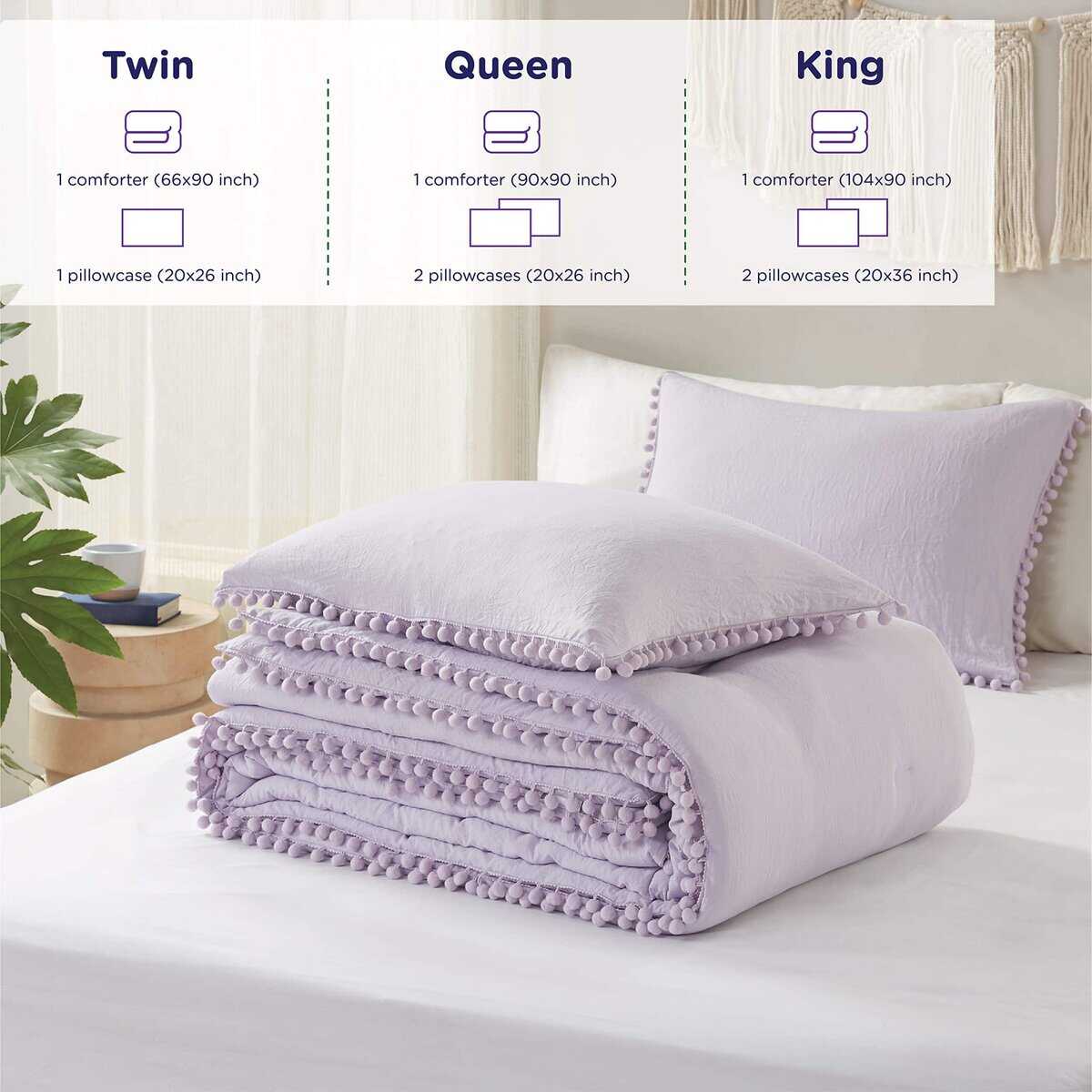 Juego de cama Codi Lavanda Púrpura Boho King, Diseño de - Imagen 8