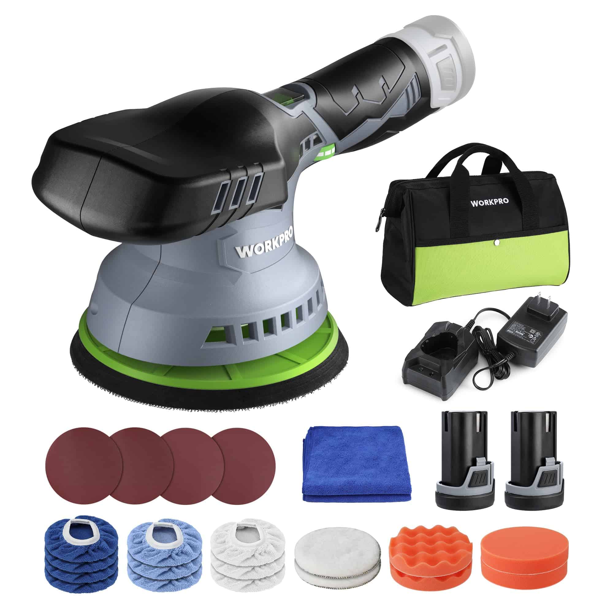 Pulidora Buffer Inalámbrica WORKPRO de 6 pulgadas con Doble