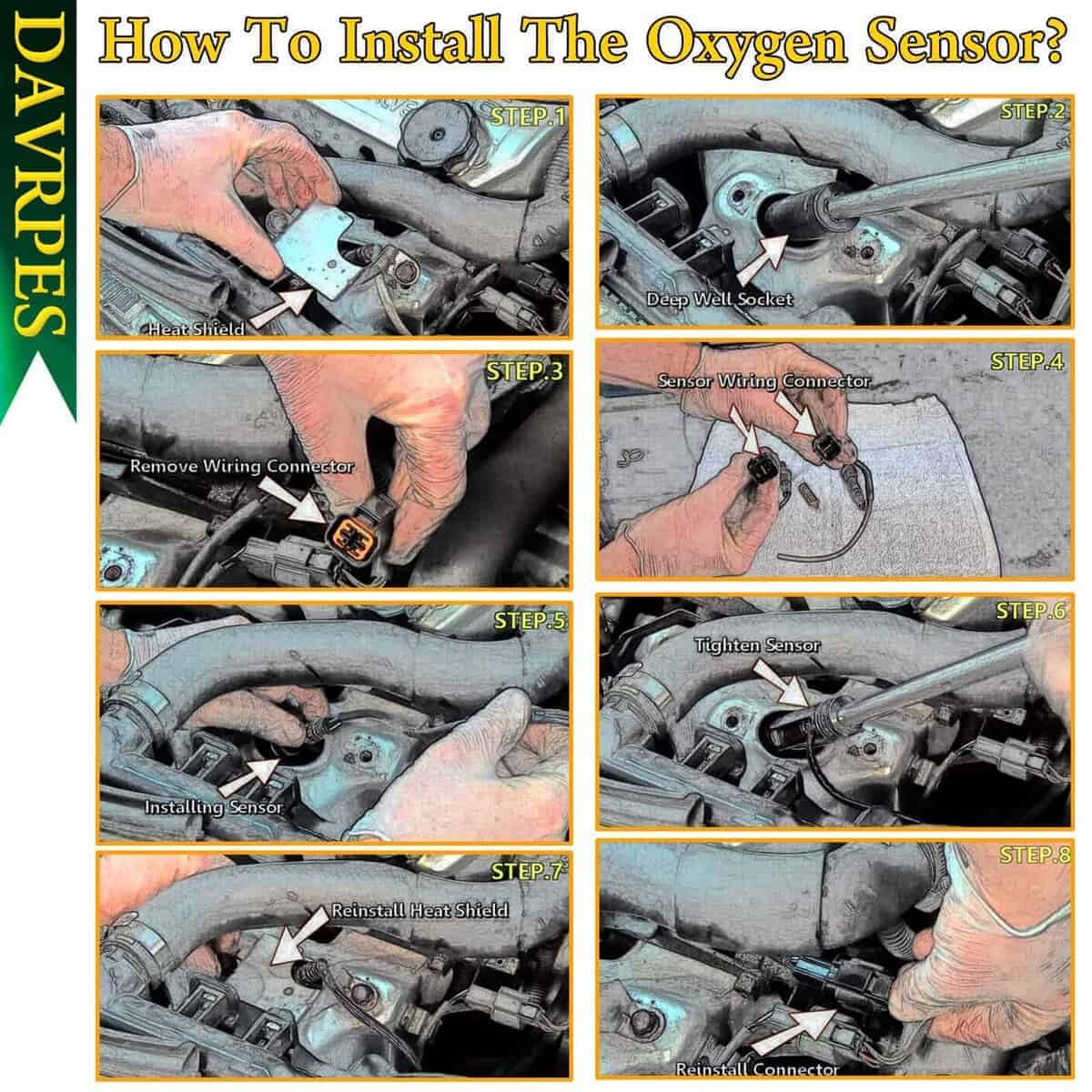 Sensor de oxígeno lambda DAVRPES FL3T-9G444-AA downstream - Imagen 8