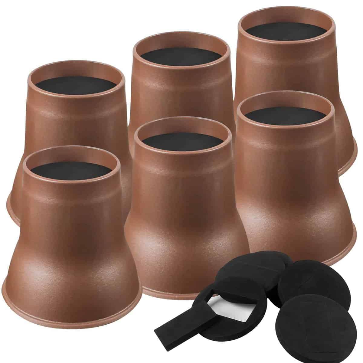 Elevadores de cama de 6 pulgadas DEDU, paquete de 6
