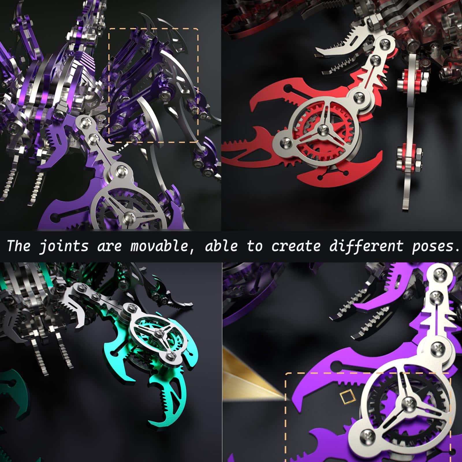 Rompecabezas de Metal 3D Escorpión Rojo para Adultos, Kits - Imagen 6