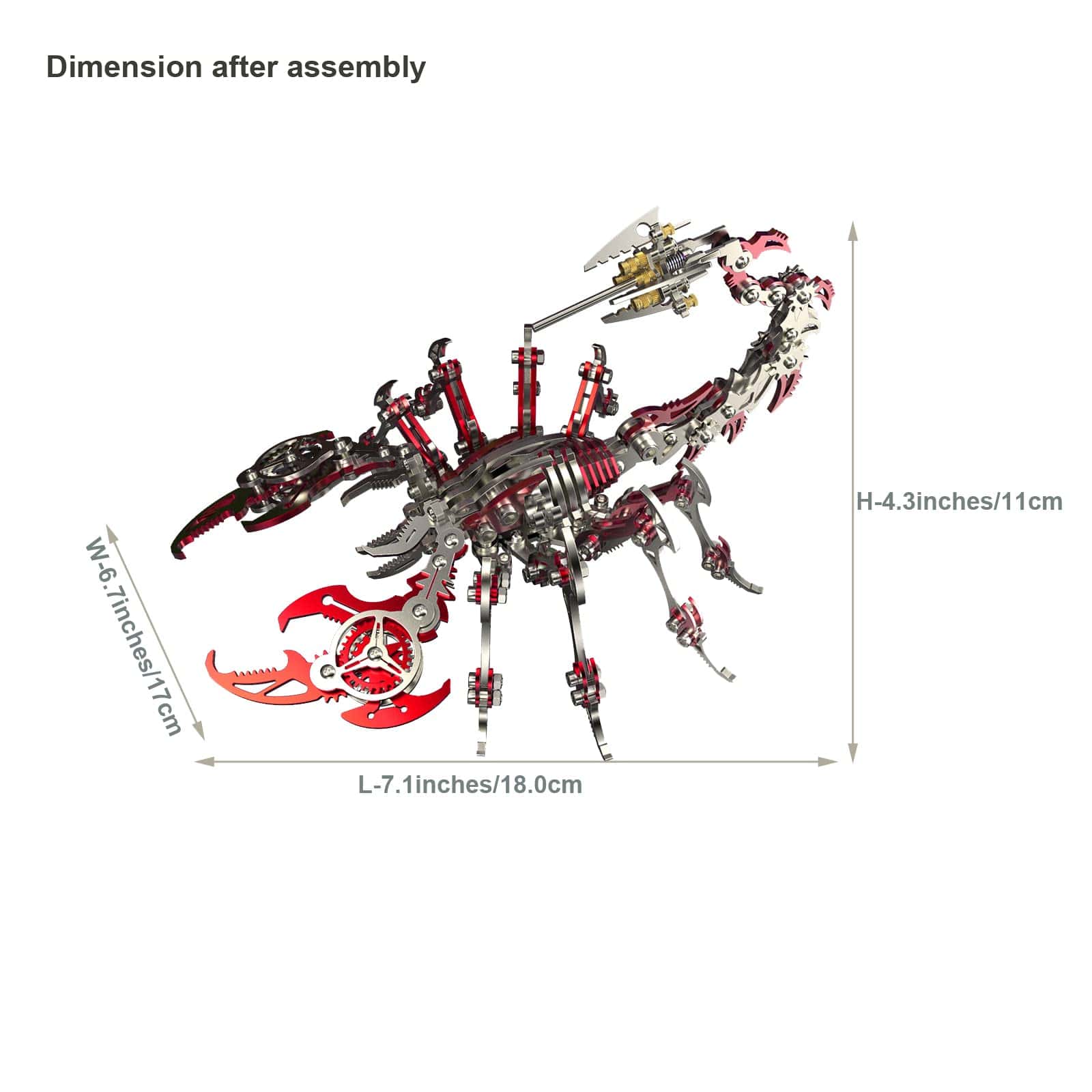 Rompecabezas de Metal 3D Escorpión Rojo para Adultos, Kits - Imagen 5