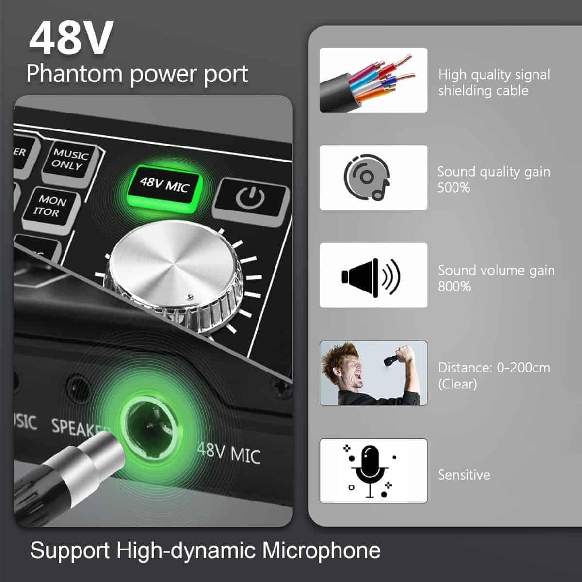 Equipo de Podcast para 2, Mezcladora de Audio con Micrófono - Imagen 5