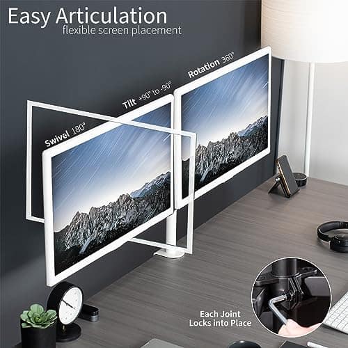 Soporte de Monitor Dual VIVO, Soporte de Acero Totalmente - Imagen 4