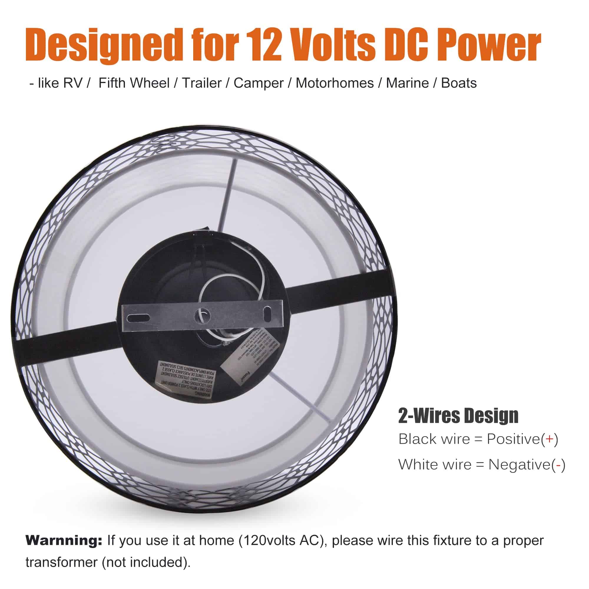 Facon 12V Lámpara Colgante para RV - 11'' Luz de Techo - Imagen 4